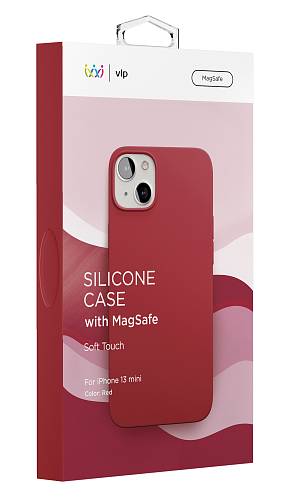 Чехол для смартфона vlp Silicone case with MagSafe для iPhone 13 mini, красный